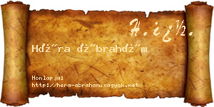 Héra Ábrahám névjegykártya